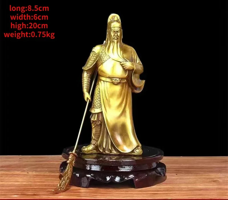 Bronze Guan Gong Statue Copper God of Wealth Statue Guan Yu Bronze Home Living Room Statue Sculptures