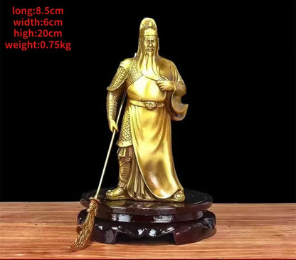 Bronze Guan Gong Statue Copper God of Wealth Statue Guan Yu Bronze Home Living Room Statue Sculptures