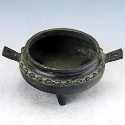 Bronze Handwork Carved Pattern Incense Burner& Lid Ming Dynasty Xuan De Mark