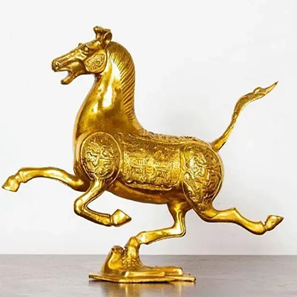 Bronze Horse Stepping on Flying Swallow Decoration Home Decoration Living Room Retro Chinese Zodiac Horse Decoration