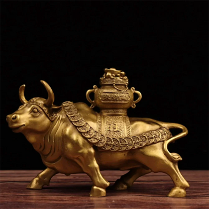 Bronze Ox Ornaments Wealth Luck Ox Tuo Treasure Bowl Ox Bronze Opening Gift Ox Bronze Ox Ornaments Crafts