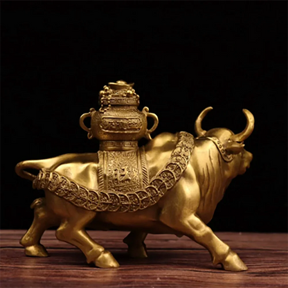 Bronze Ox Ornaments Wealth Luck Ox Tuo Treasure Bowl Ox Bronze Opening Gift Ox Bronze Ox Ornaments Crafts