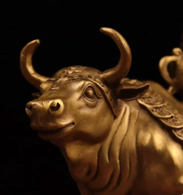 Bronze Ox Ornaments Wealth Luck Ox Tuo Treasure Bowl Ox Bronze Opening Gift Ox Bronze Ox Ornaments Crafts