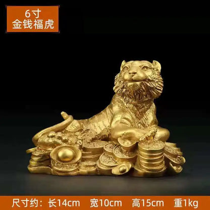 Bronze tiger ornaments lunar New Year tiger feng shui home decoration office living room decoration craft gifts
