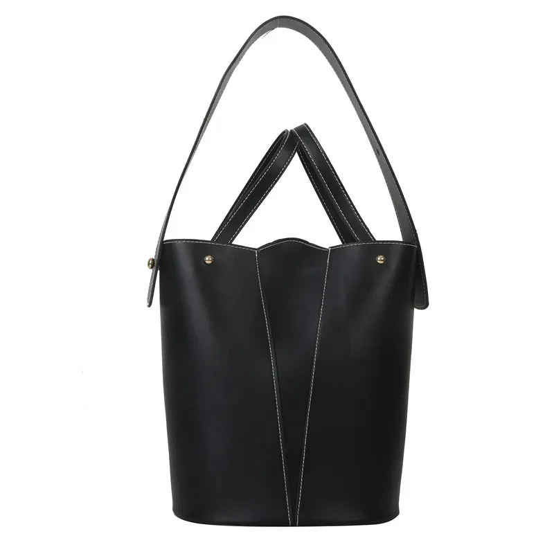 Bucket Bag Women's 2024 New Handbag Retro Simple Large Capacity Single Shoulder Crossbody Bag Solid Color Designer Bags Luxury