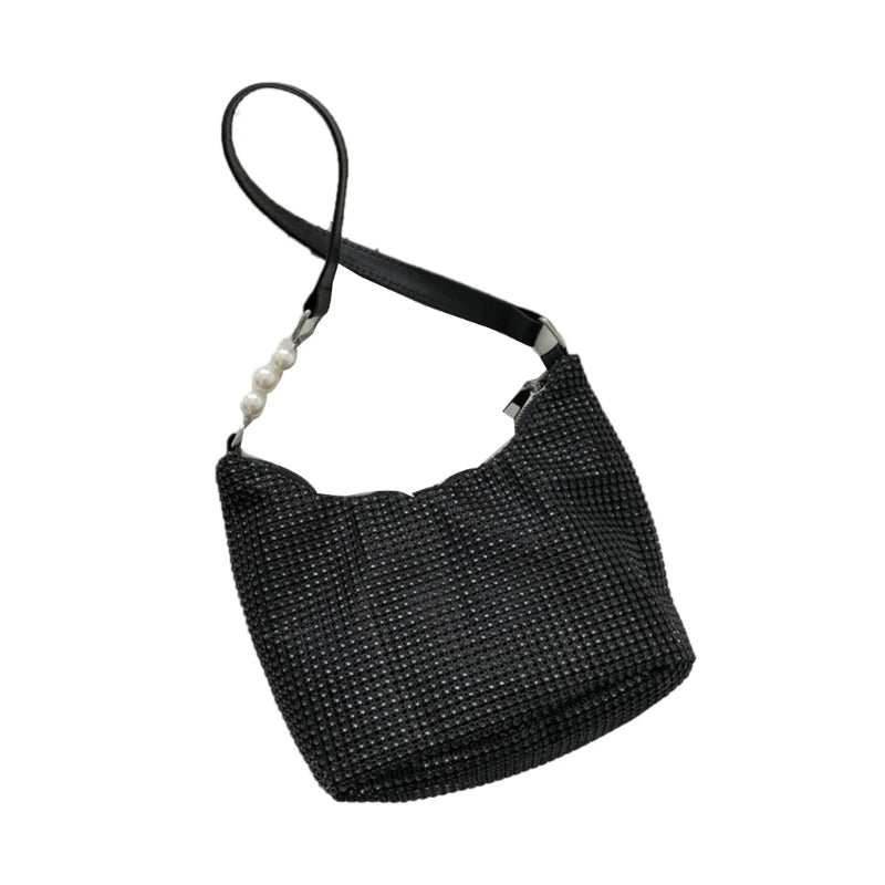 Bucket Bag Zipper Shoulder Purse Mini Tote Small Handbag Purse Evening Clutch Wedding Purse for Prom Party