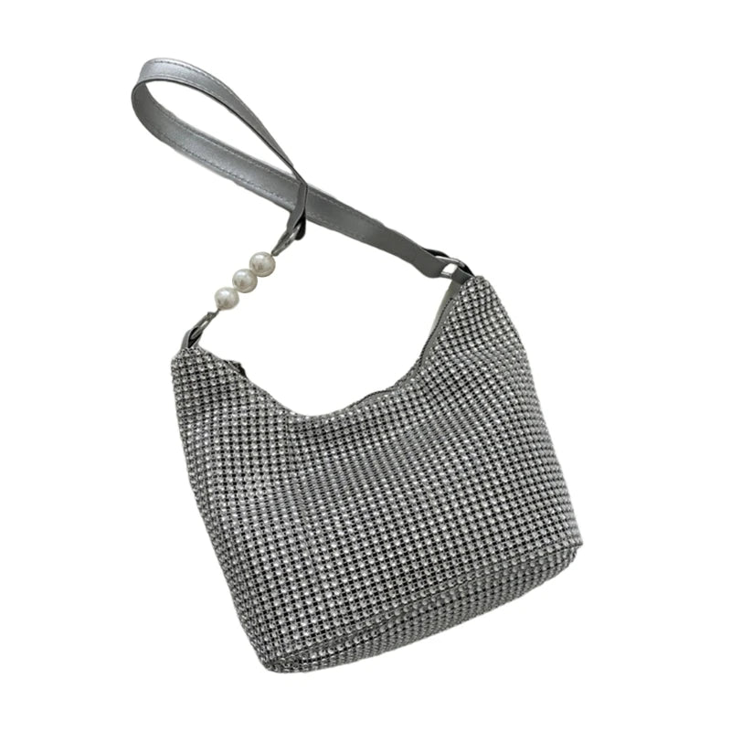 Bucket Bag Zipper Shoulder Purse Mini Tote Small Handbag Purse Evening Clutch Wedding Purse for Prom Party