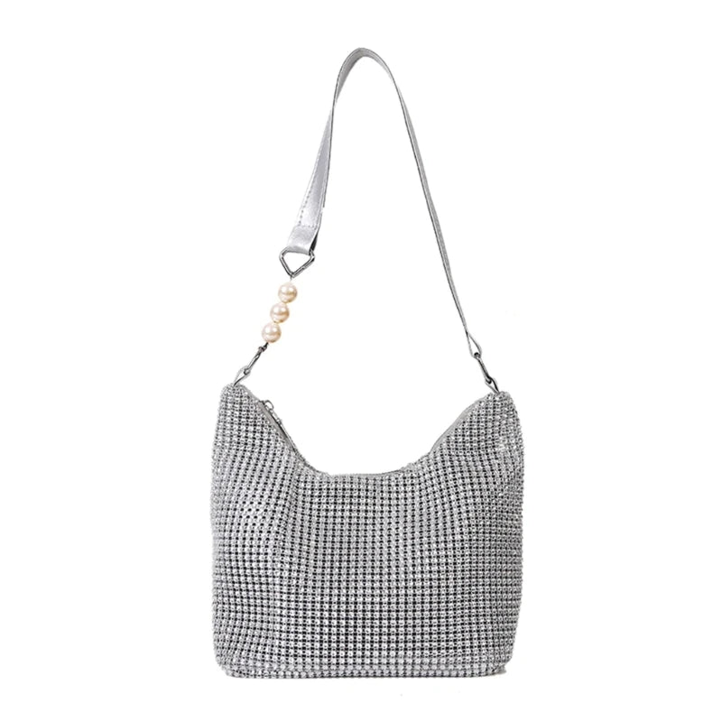 Bucket Bag Zipper Shoulder Purse Mini Tote Small Handbag Purse Evening Clutch Wedding Purse for Prom Party