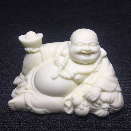 Budai ingot pot belly Maitreya Buddha statue Modern art hand-carved Chinese Lucky Buddha Statue Home decoration accessories