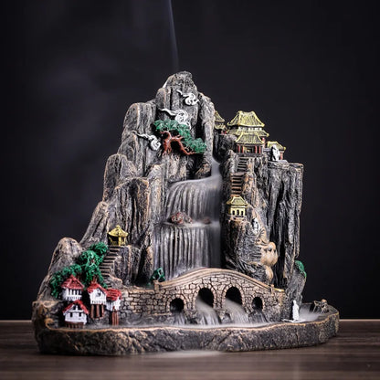 Buddha Holy Place Peaceful World Incense Cone Holder Backflow Incense Burner Decor Tearoom