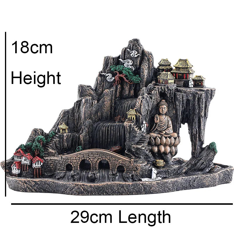 Buddha Holy Place Peaceful World Incense Cone Holder Backflow Incense Burner Decor Tearoom