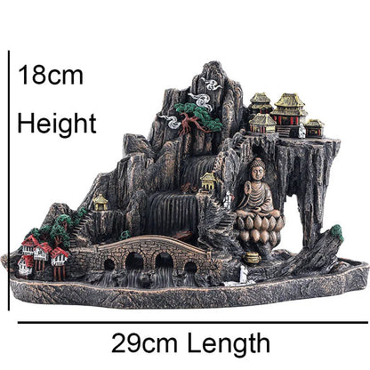 Buddha Holy Place Peaceful World Incense Cone Holder Backflow Incense Burner Decor Tearoom