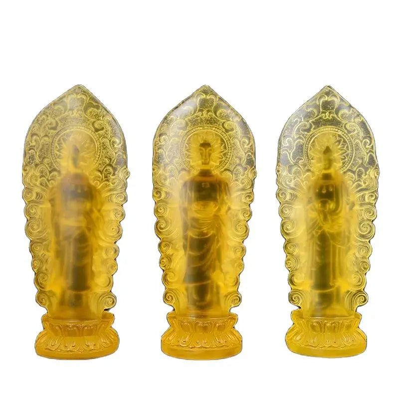 Buddha Statue  resin western trinity  Feng shui ornaments set of amitabha statue mahasthamaprapta buddha bodhisattva decoration