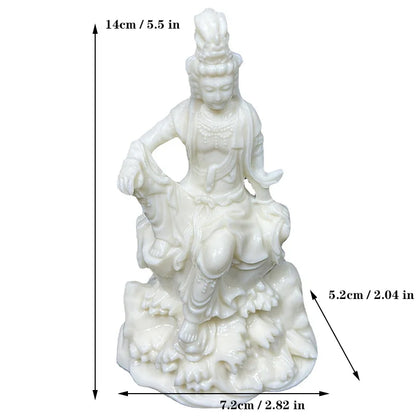 Buddha Statues of Guanyin Bodhisattva Characters Small Figurine  Resin Art Sculpture Home Room Office Feng Shui Ornaments