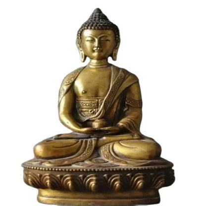 Buddha Tibet Kuno, Obat Emas Kuningan, Buddha Sakyamuni Patung Shakyamuni