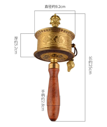 Buddhism High grade Vajra ZHUAN JING LUN Efficacious protection Eight auspicious Symbols scriptures mantra Warp Prayer wheel