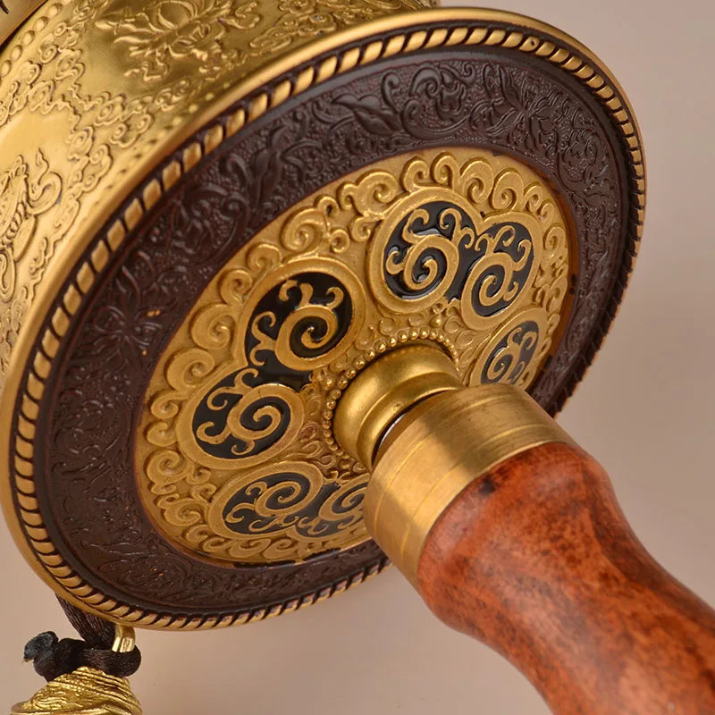 Buddhism High grade Vajra ZHUAN JING LUN Efficacious protection Eight auspicious Symbols scriptures mantra Warp Prayer wheel