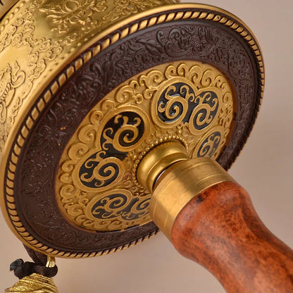 Buddhism High grade Vajra ZHUAN JING LUN Efficacious protection Eight auspicious Symbols scriptures mantra Warp Prayer wheel