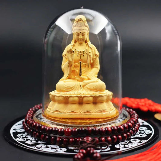 Buddhism Thailand Southeast Asia HOME CAR Patron saint Automobile ornaments golden Avalokitesvara Guan yin Buddha statue