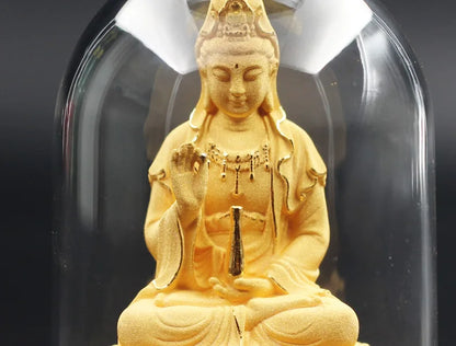 Buddhism Thailand Southeast Asia HOME CAR Patron saint Automobile ornaments golden Avalokitesvara Guan yin Buddha statue