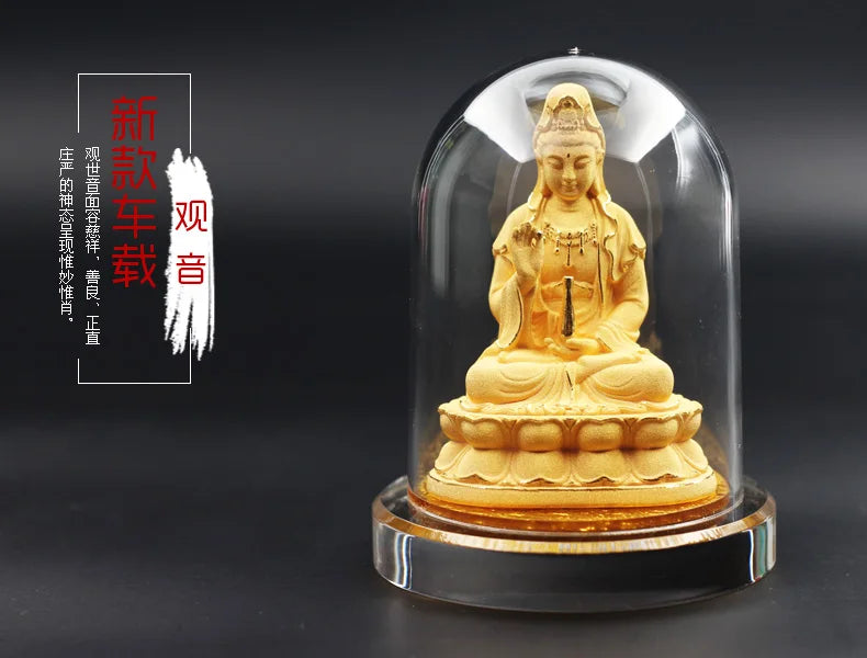 Buddhism Thailand Southeast Asia HOME CAR Patron saint Automobile ornaments golden Avalokitesvara Guan yin Buddha statue