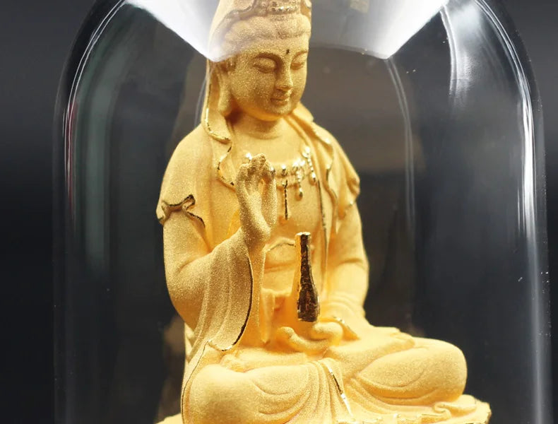 Buddhism Thailand Southeast Asia HOME CAR Patron saint Automobile ornaments golden Avalokitesvara Guan yin Buddha statue