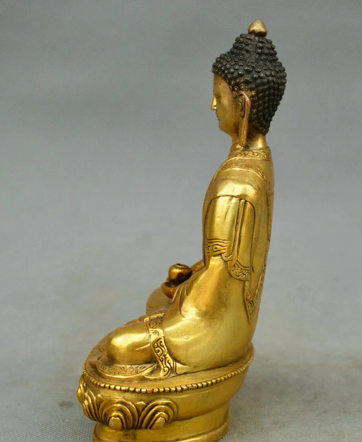 Buddhism old Bronze Amitabha Sakyamuni Buddha Tathagata Buddha Padmapani Statue
