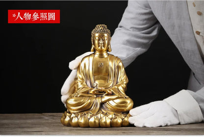 Buddhist Bless health and safety TOP  Talisman Mascot gold RU LAI Buddha brass carving Sculpture statue  25cm