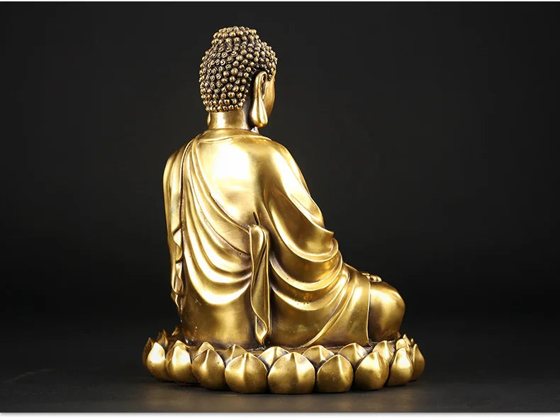 Buddhist Bless health and safety TOP  Talisman Mascot gold RU LAI Buddha brass carving Sculpture statue  25cm