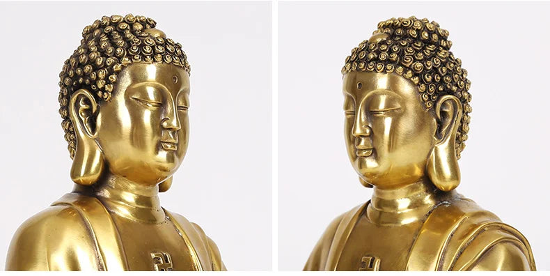 Buddhist Bless health and safety TOP  Talisman Mascot gold RU LAI Buddha brass carving Sculpture statue  25cm