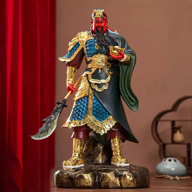 Buddhist Deity Figurine Guan Gong God of Wealth GuanGong Statue Ornament Domineering Buddhism Guan Yu Home Decor Worship Buddha