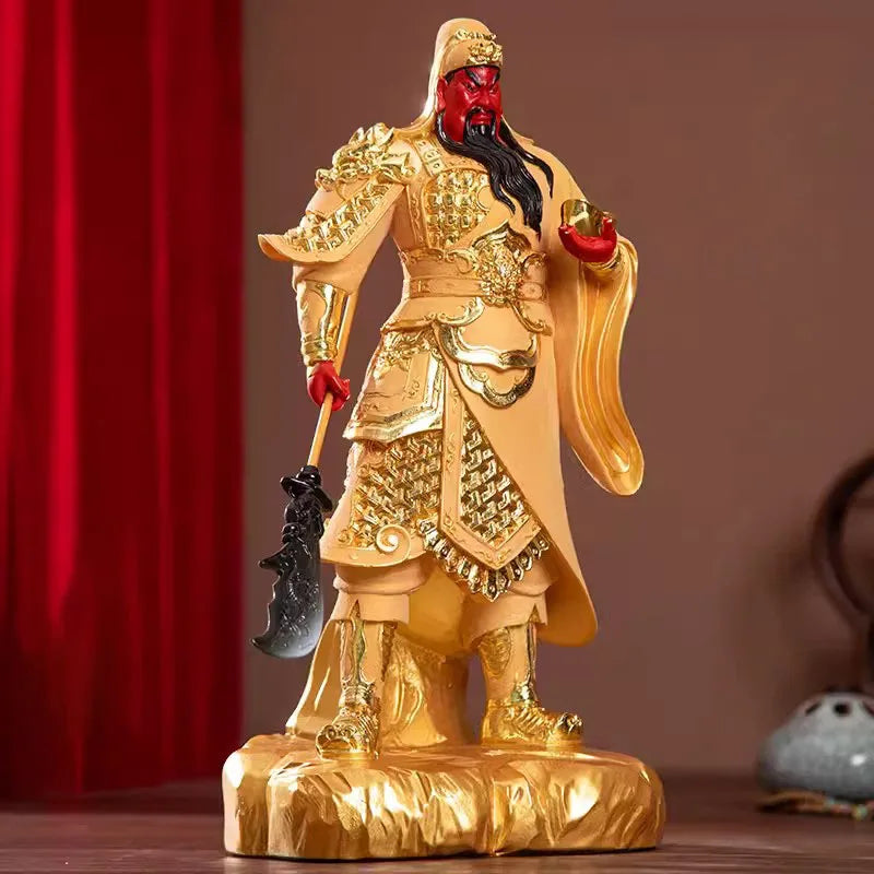 Buddhist Deity Figurine Guan Gong God of Wealth GuanGong Statue Ornament Domineering Buddhism Guan Yu Home Decor Worship Buddha
