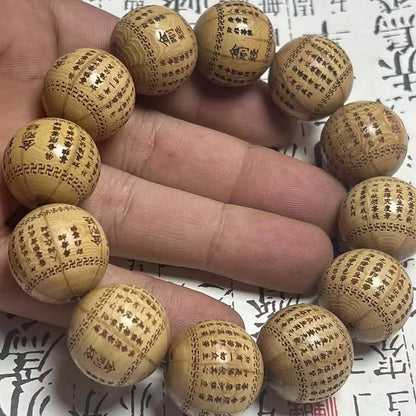 Buddhist Diamond Sutra Buddha beads bracelet Ward off evil spirits and make money Men's accessories ,Road wooden bracelet