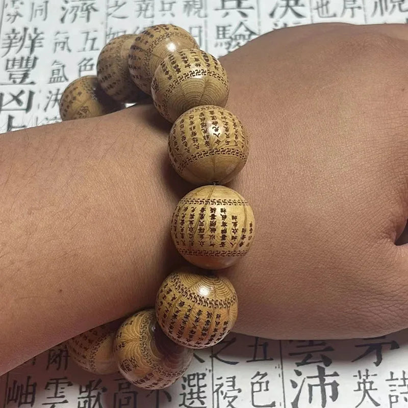 Buddhist Diamond Sutra Buddha beads bracelet Ward off evil spirits and make money Men's accessories ,Road wooden bracelet