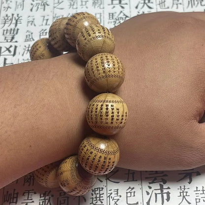 Buddhist Diamond Sutra Buddha beads bracelet Ward off evil spirits and make money Men's accessories ,Road wooden bracelet