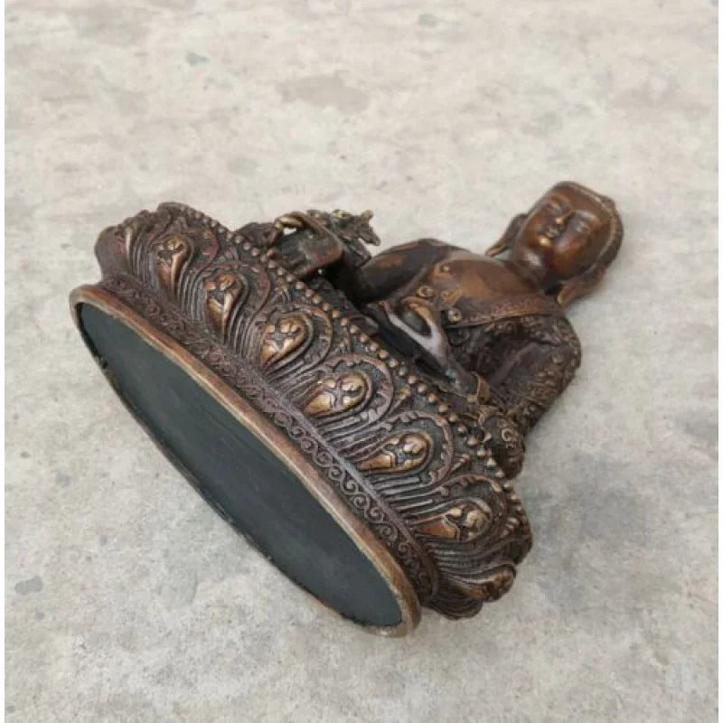Buddhist Old-Fashioned Hand Carved Bronze Statue Bhagavan Bhaisajya Buddha Guanyin Sakyamo