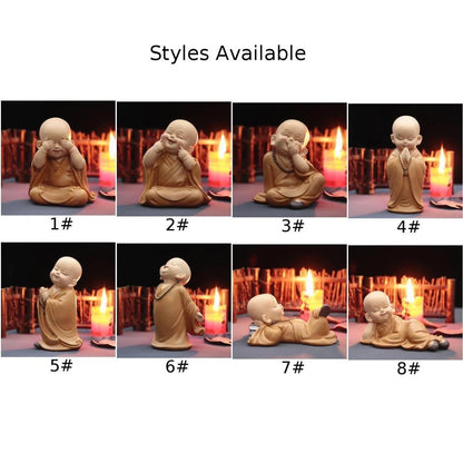 Buddhist Small Monk Statues Resin Buddha Figurine Sculpture Handmade Car Home Decorator Miniatures Room Decoration Crafts Gifts