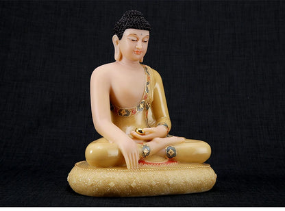 Buddhist high-grade Sakyamuni Buddha jade gilding carving Sculpture statue Home SHOP TOP  Talisman Mascot 30CM