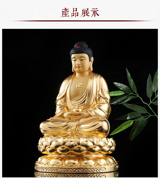 Buddhist high-grade home family efficacious bless Talisman Mascot gilding gold Sakyamuni Buddha copper statue -30CM