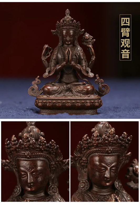 Buddhist pocket Travel Carry-on Accompanying talisman bless safety good luck Tibet Handmade Guanyin Avalokitesvara Buddha statue