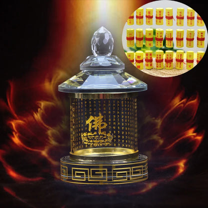 Buddhist supplies Buddhism crystal Sarita stupa Pagoda HOME shrine talisman buddha dagoba tower + 24p buddha gods Mini Scripture