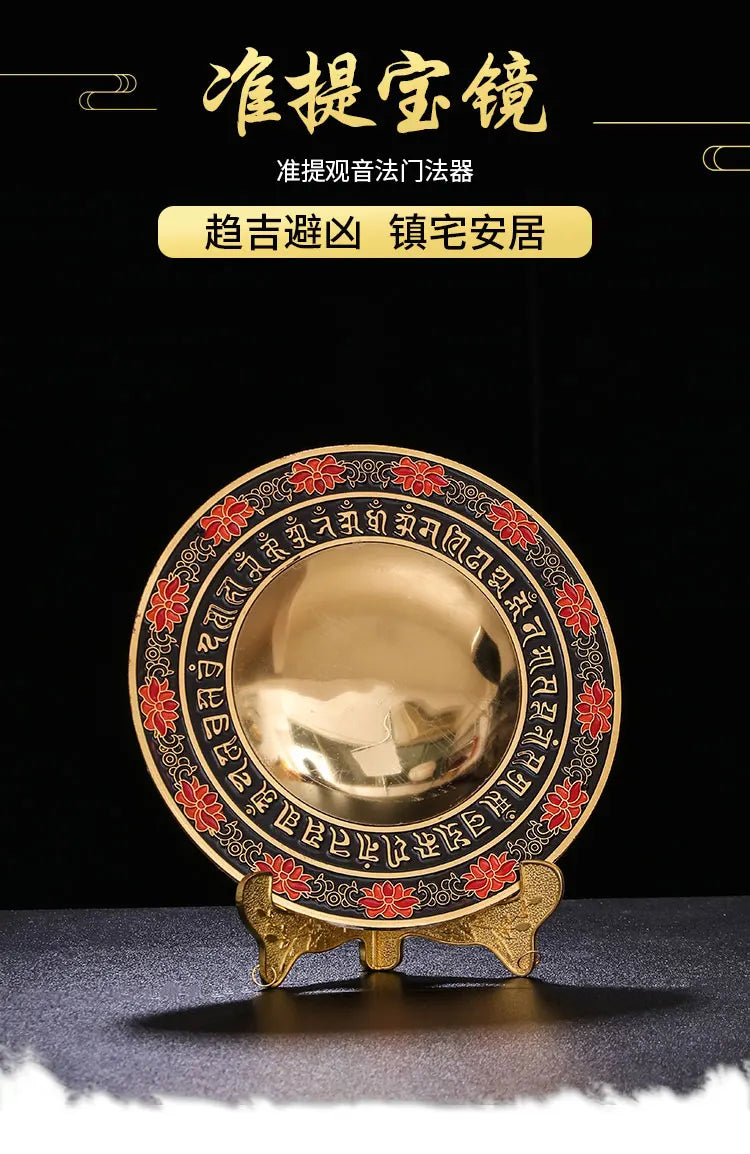 Buddhist supplies buddha statue Buddhism Cunte bodhisattva buddha Mirror all-powerful Gold-plated brass talisman statue
