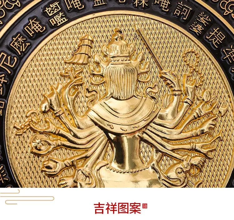 Buddhist supplies buddha statue Buddhism Cunte bodhisattva buddha Mirror all-powerful Gold-plated brass talisman statue