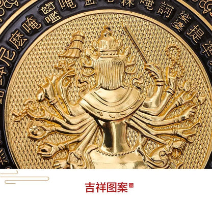 Buddhist supplies buddha statue Buddhism Cunte bodhisattva buddha Mirror all-powerful Gold-plated brass talisman statue