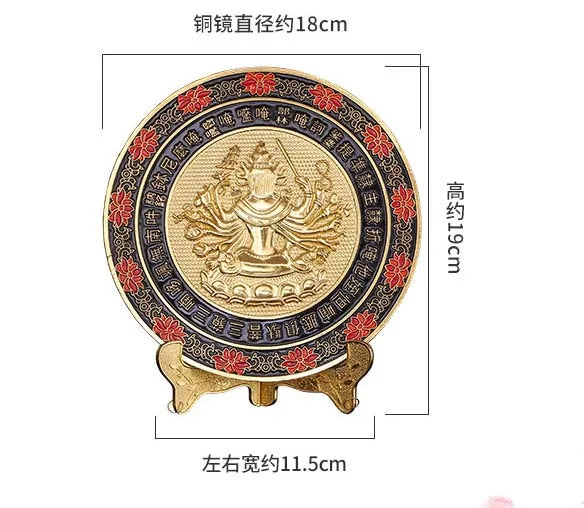 Buddhist supplies buddha statue Buddhism Cunte bodhisattva buddha Mirror all-powerful Gold-plated brass talisman statue