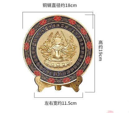 Buddhist supplies buddha statue Buddhism Cunte bodhisattva buddha Mirror all-powerful Gold-plated brass talisman statue