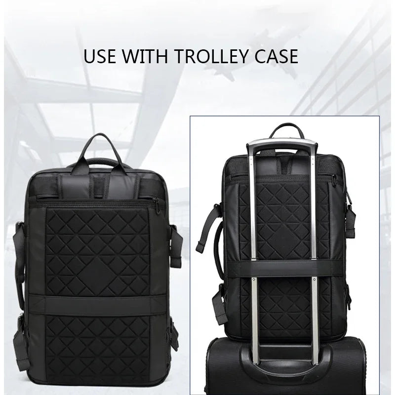Business Backpack Fashion Mens USB Charging Multifunction Travel 15.6in Laptop Male Backpacks Large Capacity Expansion Black Bag