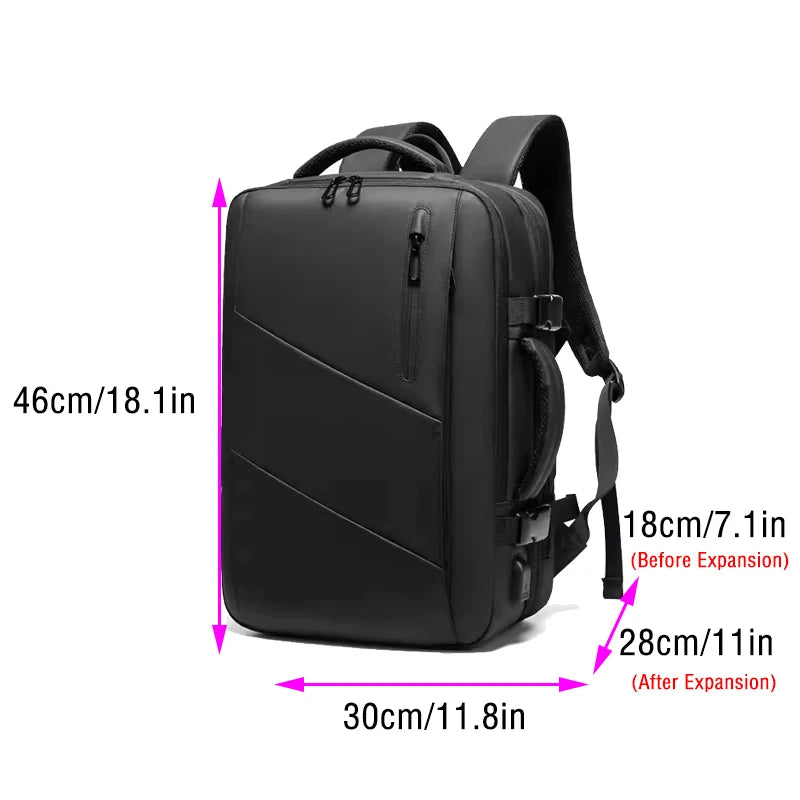 Business Backpack for Men Large Capacity Bag Waterproof Expandable with Usb Port Multifunctional Portable Travel Backpacks Woman
