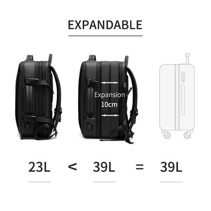 Business Backpack for Men Large Capacity Bag Waterproof Expandable with Usb Port Multifunctional Portable Travel Backpacks Woman