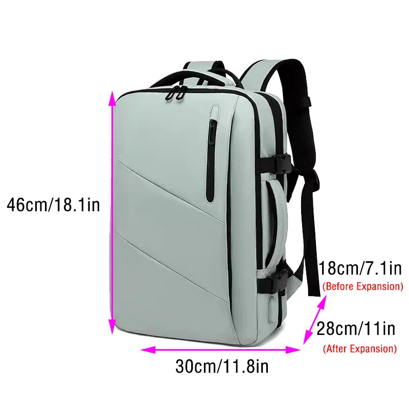 Business Backpack for Men Large Capacity Bag Waterproof Expandable with Usb Port Multifunctional Portable Travel Backpacks Woman